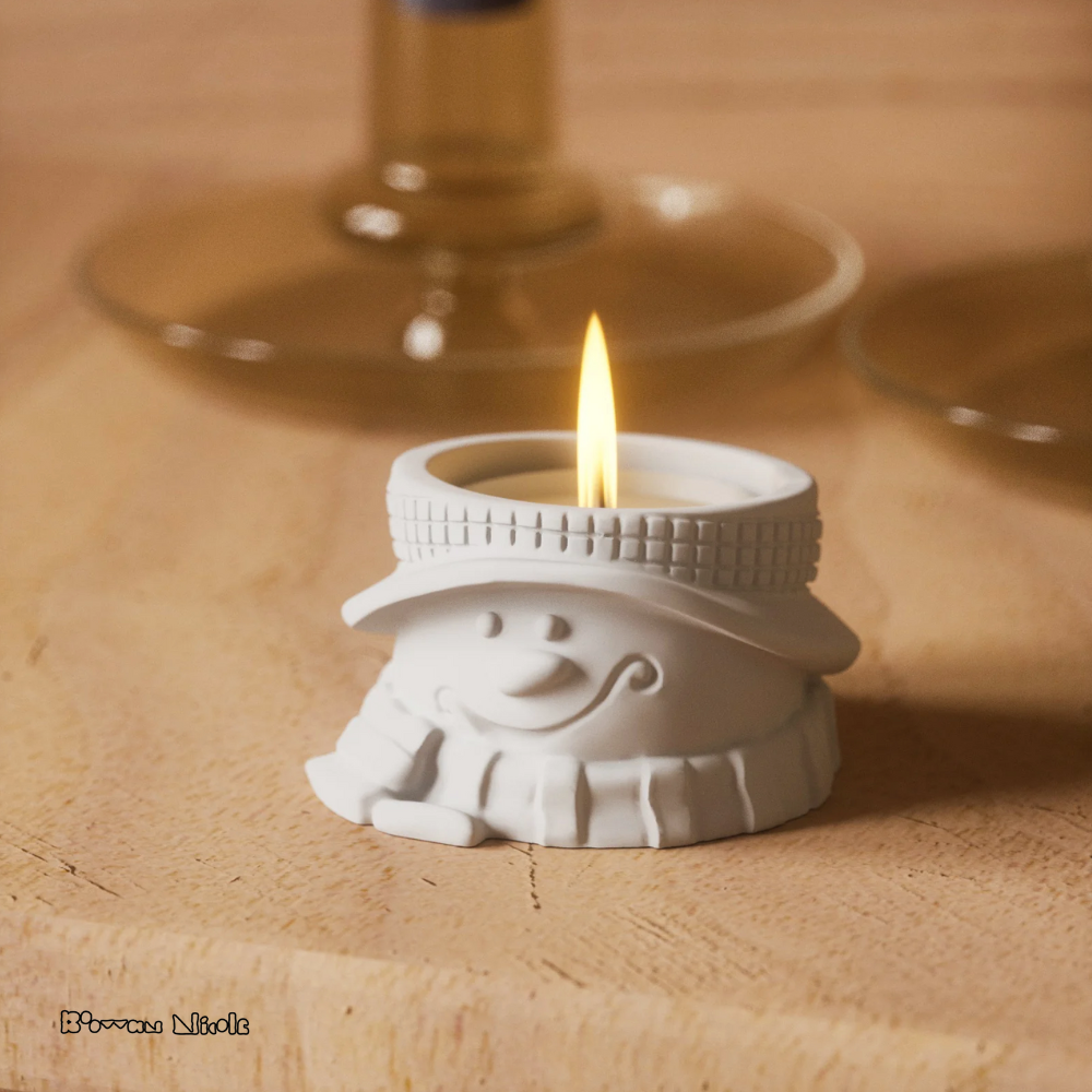 Boowan Nicole: Christmas Snowman Tealight Candle Holder Silicone Mold (SH0958)