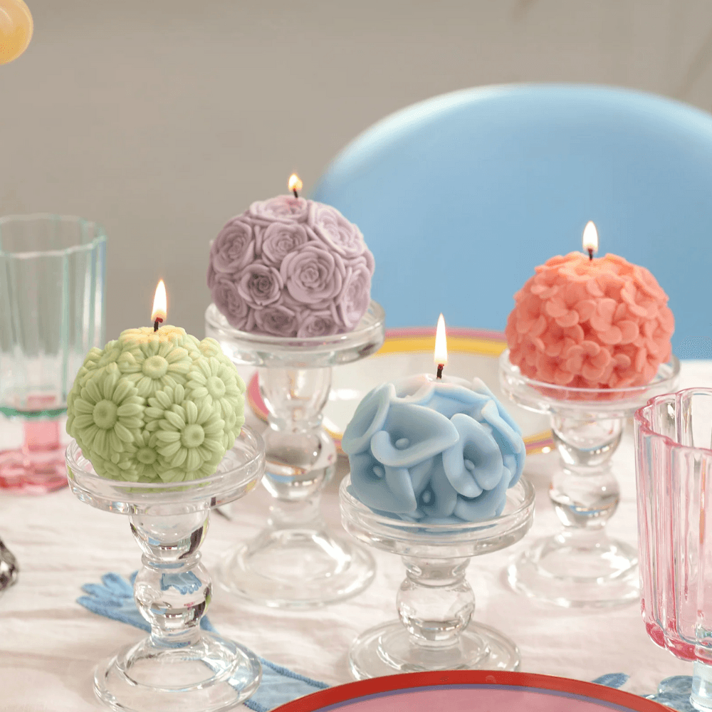 Boowan Nicole: Whispering Floral Orbs Candle Silicone Mould Collection - BohriAli.com