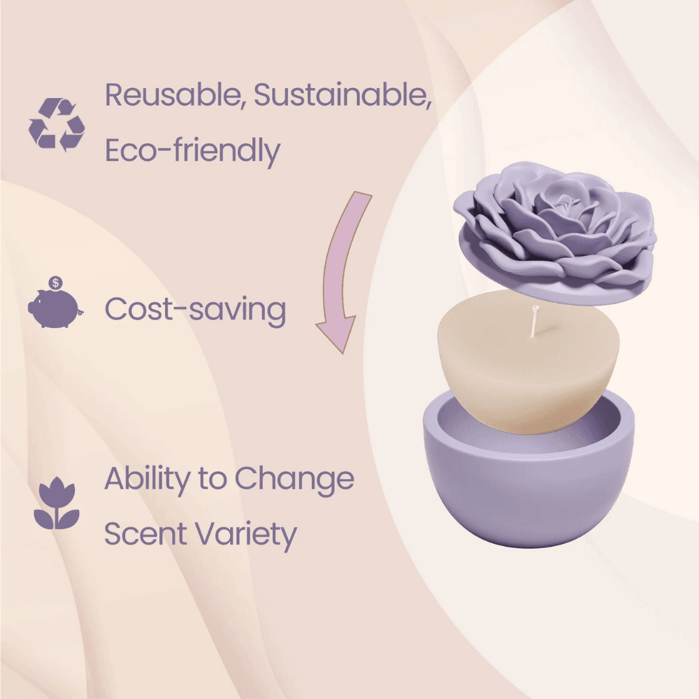 Boowan Nicole: Crowning Rose Candle Jar Silicone Mold - 3.5 Oz / 7 Oz - BohriAli.com