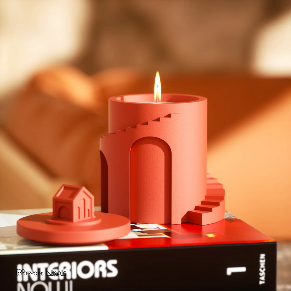 Boowan Nicole: Architectural Style Candle Jar Silicone Mold SH0865