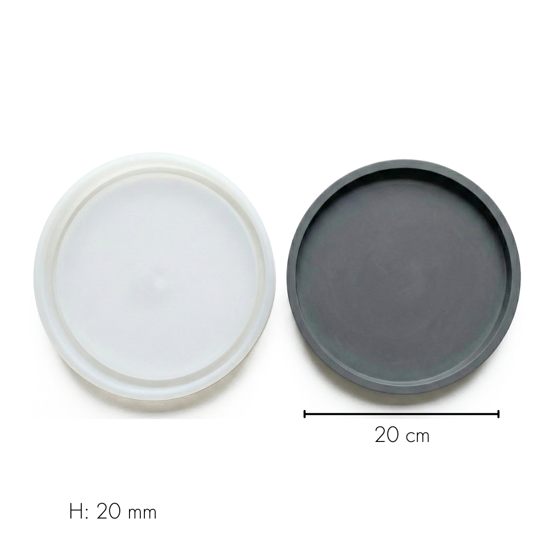 Simple Round Trinket Tray Silicone Mould (15 - 30 cm) | For Concrete | Jesmonite®️| Resin