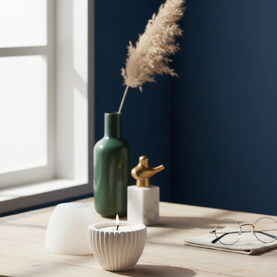 Ribbed Round Pot Silicone Mould | For Concrete | Jesmonite®️