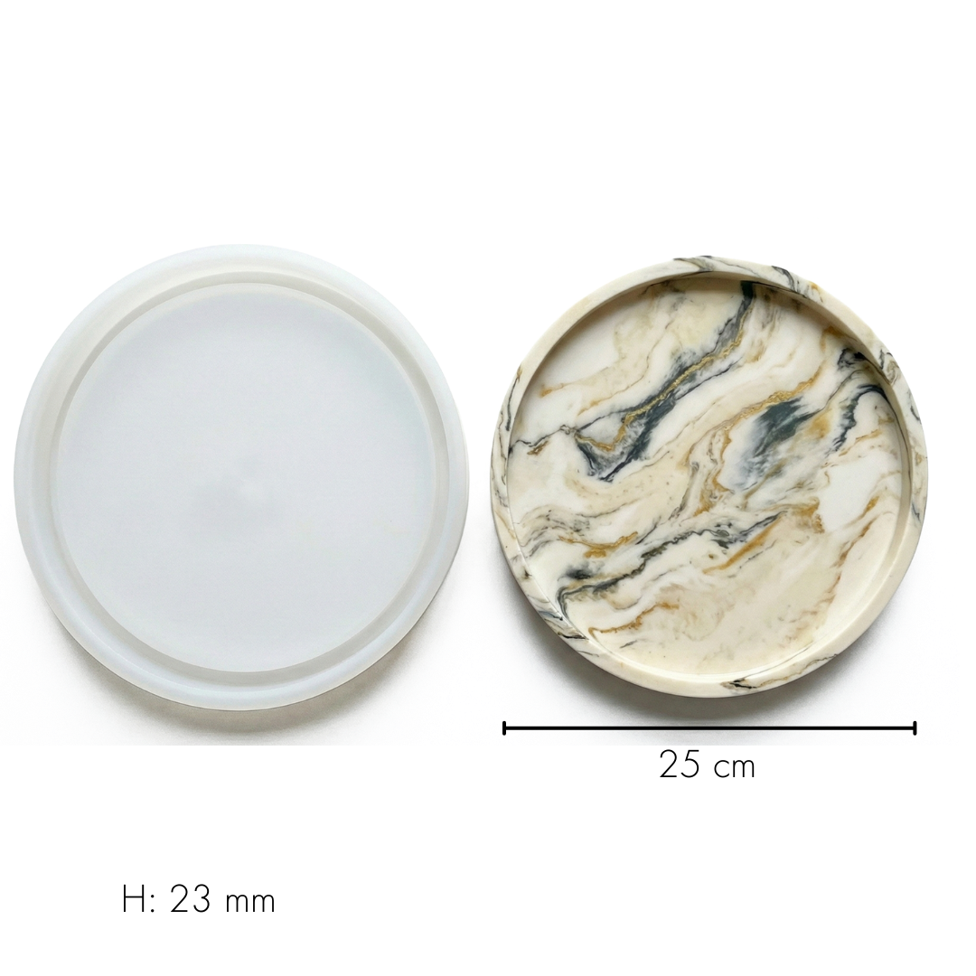 Simple Round Trinket Tray Silicone Mould (15 - 30 cm) | For Concrete | Jesmonite®️| Resin