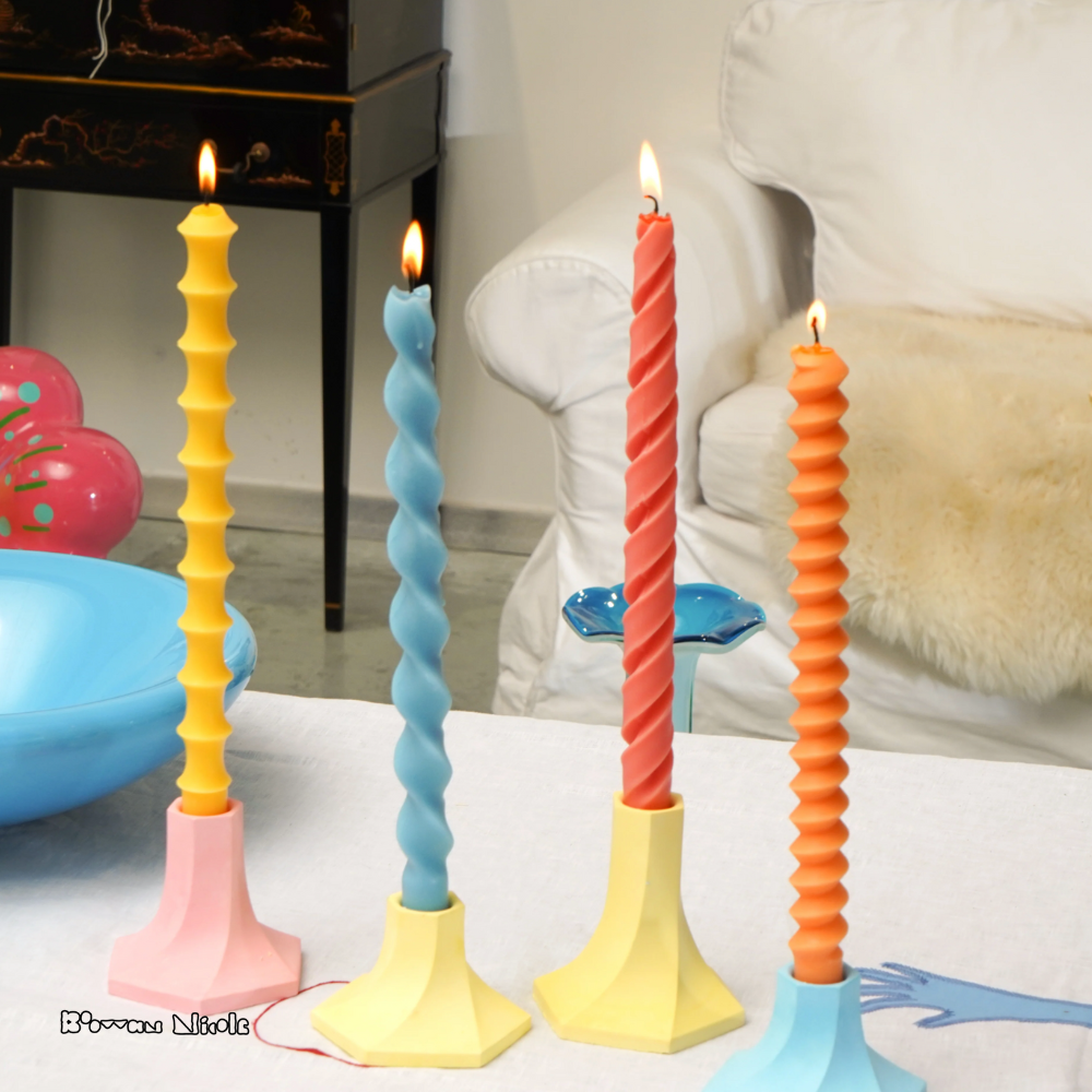 Boowan Nicole: 30cm Bamboo shaped Spiral Taper Candle Mould