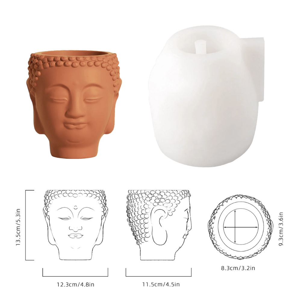 Boowan Nicole: Buddha Zen Concrete Planter Holder Silicone Mould