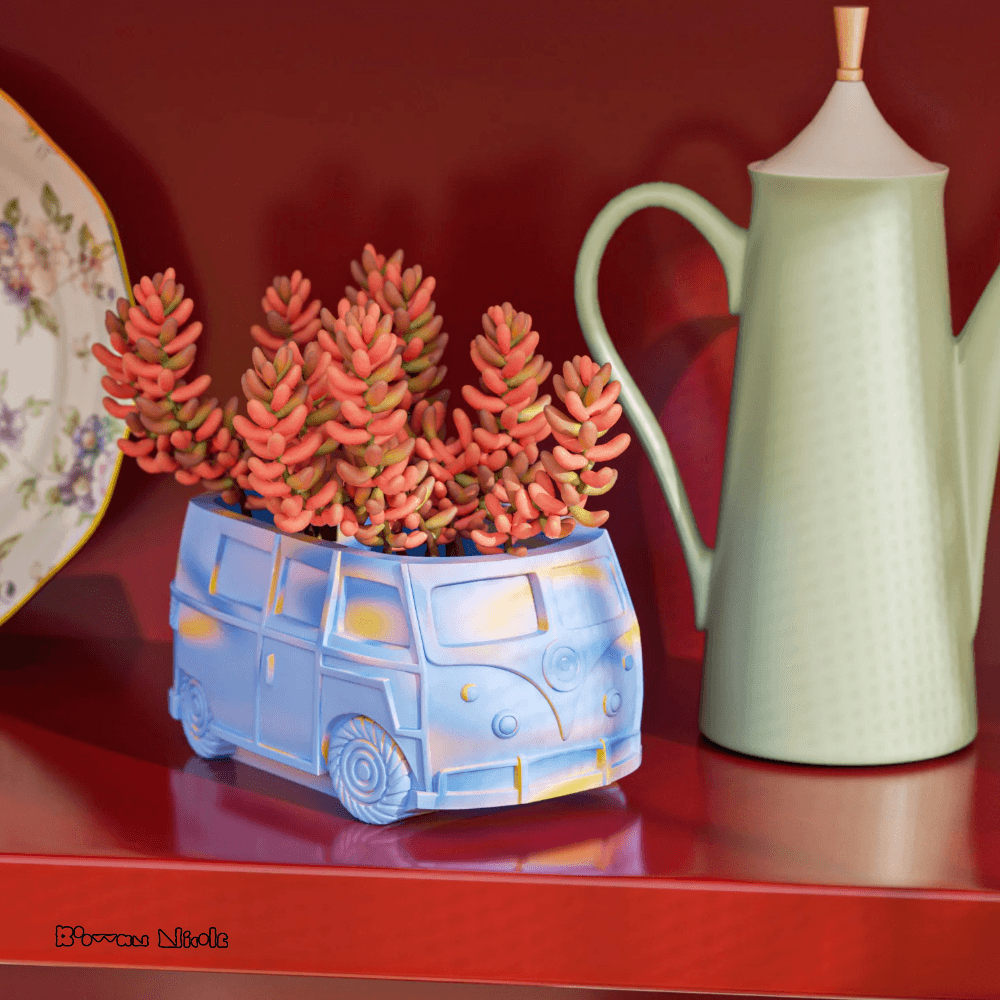 Boowan Nicole: VW Bus Plant Pot Concrete Silicone Mold - BohriAli.com