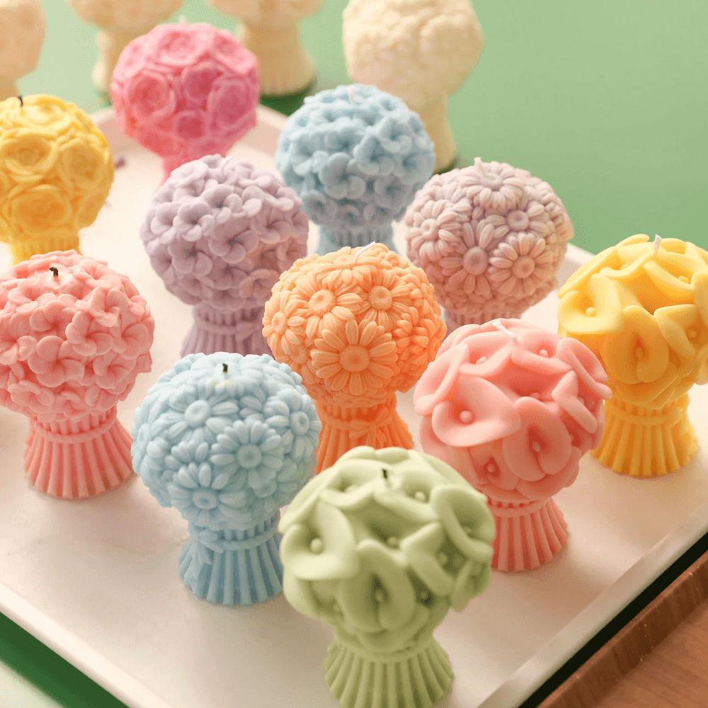 Boowan Nicole: Bouquet Flourishing Candle Silicone Mould Collection - BohriAli.com