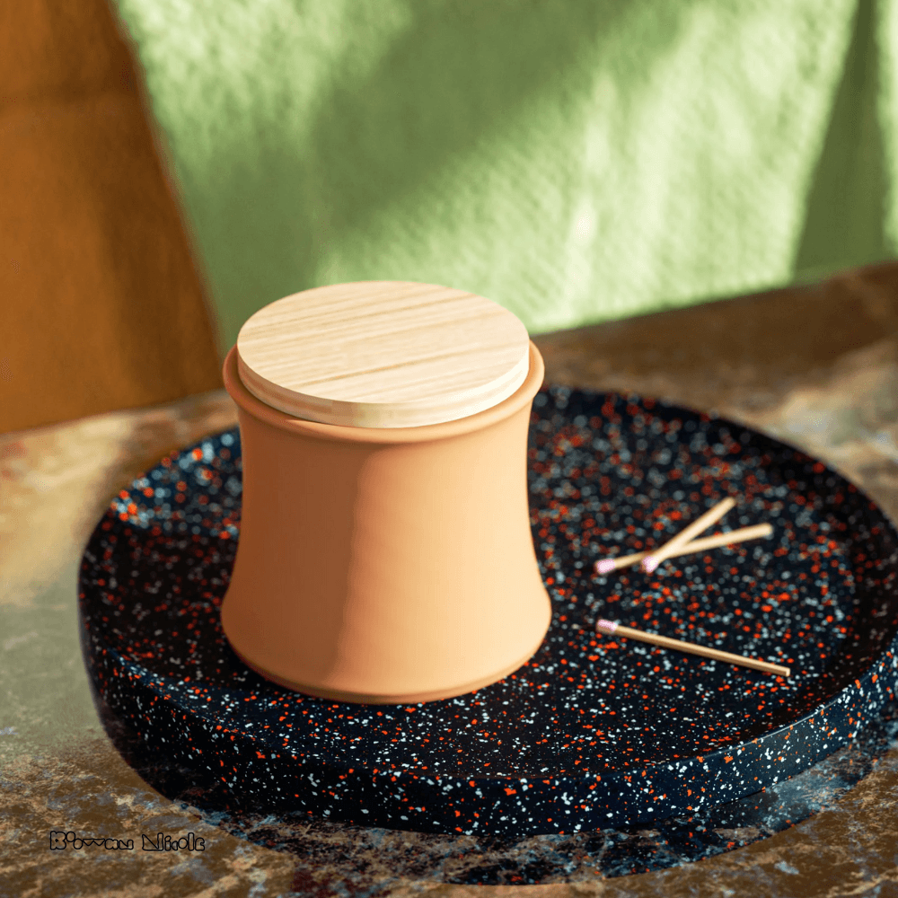 Boowan Nicole: Candle Jar with Wooden Lid - BohriAli.com