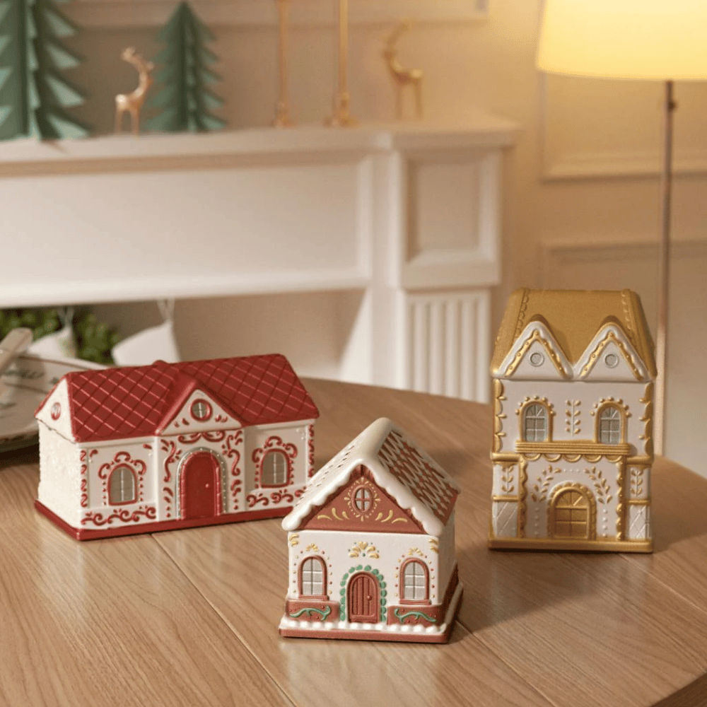 Boowan Nicole: Sweet Gingerbread Cottage Candle Jar Silicone Mold Collection