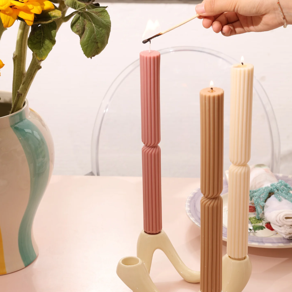 Boowan Nicole: Doric Pillar Taper Candle Silicone Mould