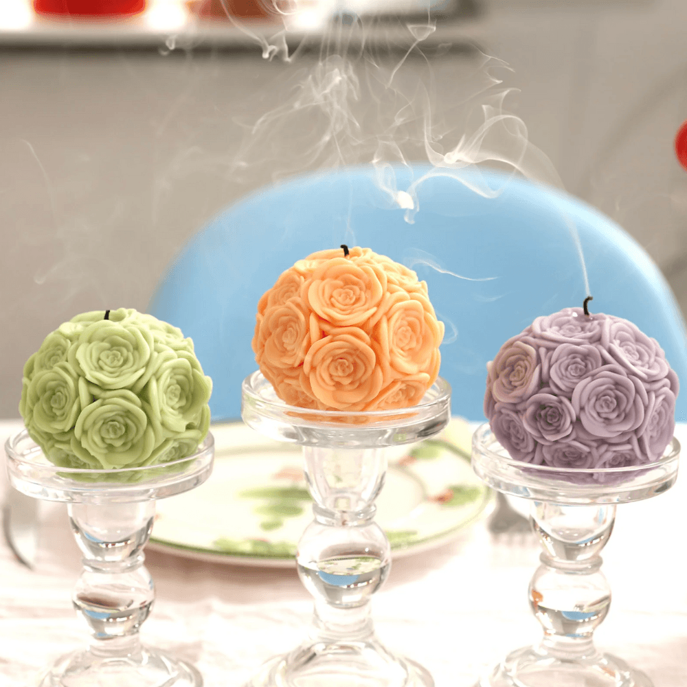 Boowan Nicole: Whispering Floral Orbs Candle Silicone Mould Collection - BohriAli.com