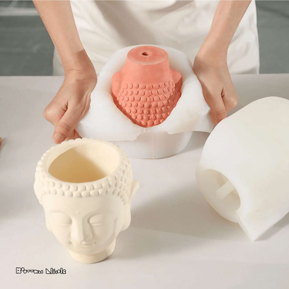 Boowan Nicole: Buddha Zen Concrete Planter Holder Silicone Mould