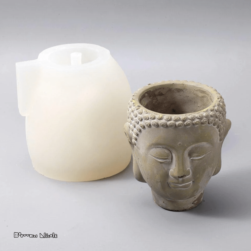 Boowan Nicole: Buddha Zen Concrete Planter Holder Silicone Mould