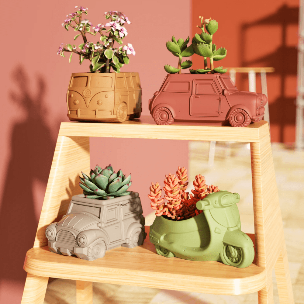 Boowan Nicole: Retro-styled Car-Shaped Plant Pot Silicone Mould - BohriAli.com