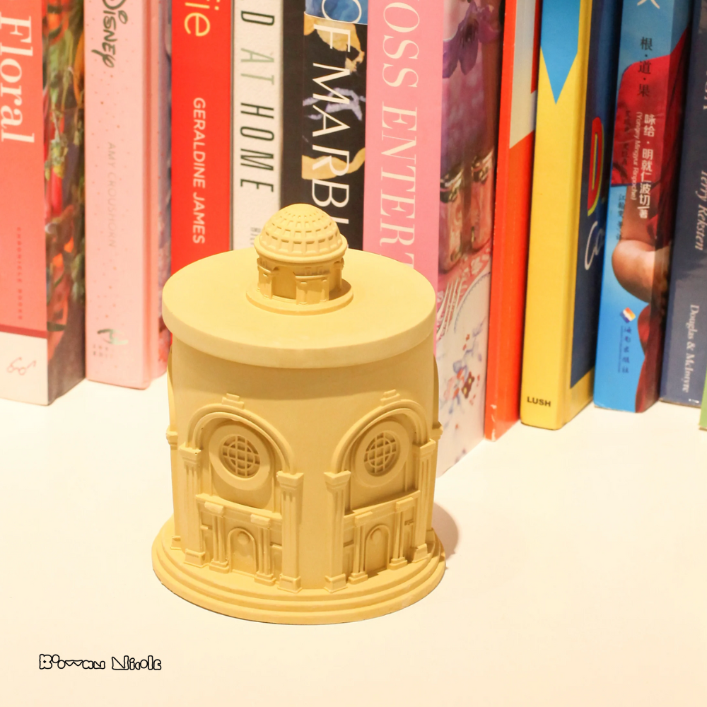 Boowan Nicole: Architectural Style Candle Jar Silicone Mold SH0864