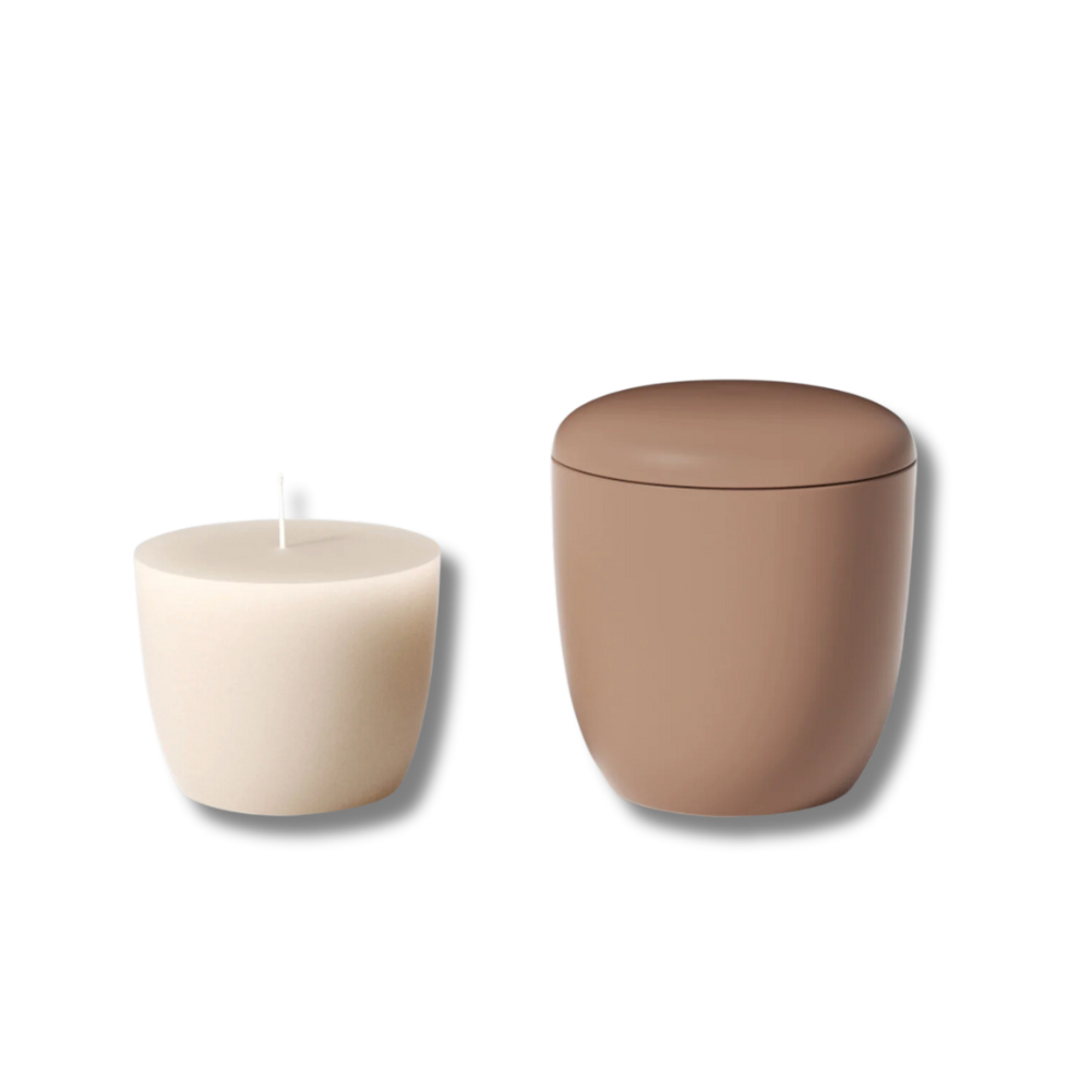 Boowan Nicole: Modern Pebble Candle Jar Silicone Mould with 7oz Candle Refill Mould