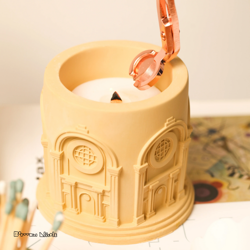 Boowan Nicole: Architectural Style Candle Jar Silicone Mold SH0864