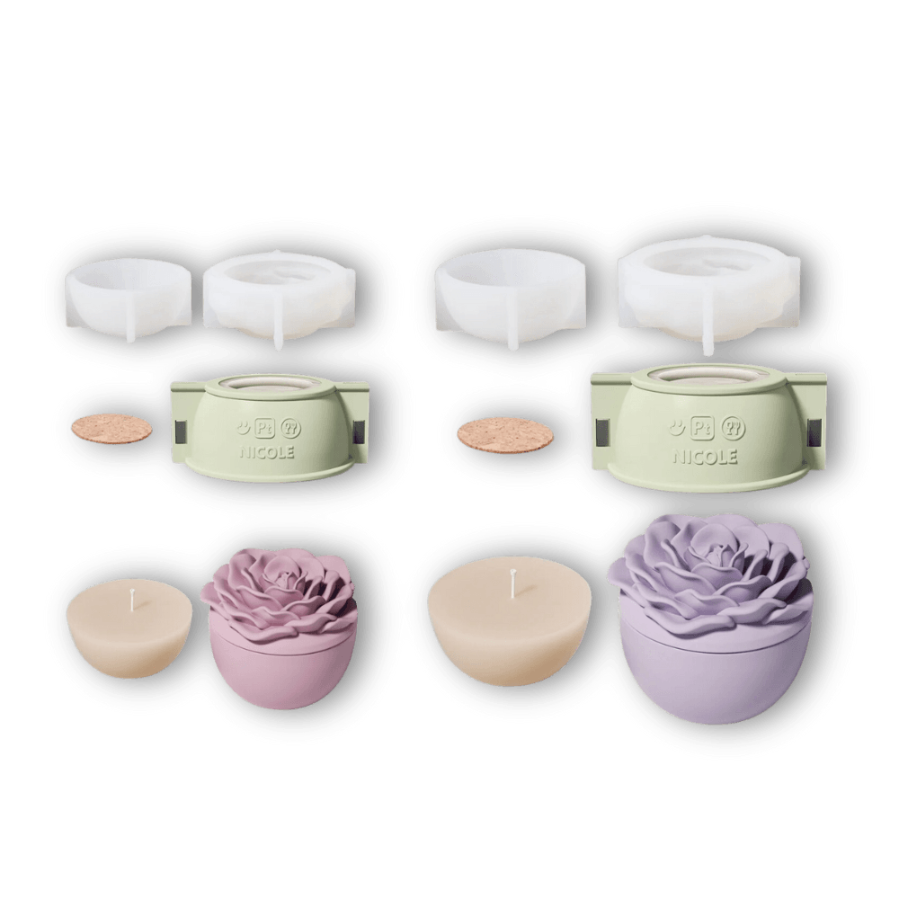 Boowan Nicole: Crowning Rose Candle Jar Silicone Mold - 3.5 Oz / 7 Oz - BohriAli.com