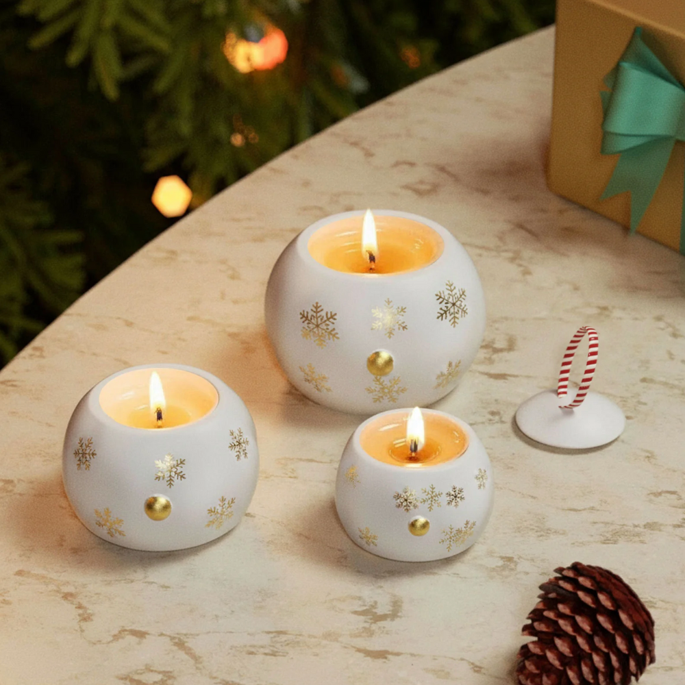 Boowan Nicole: Chubby Snowman Stacking Candle Jar Silicone Mold