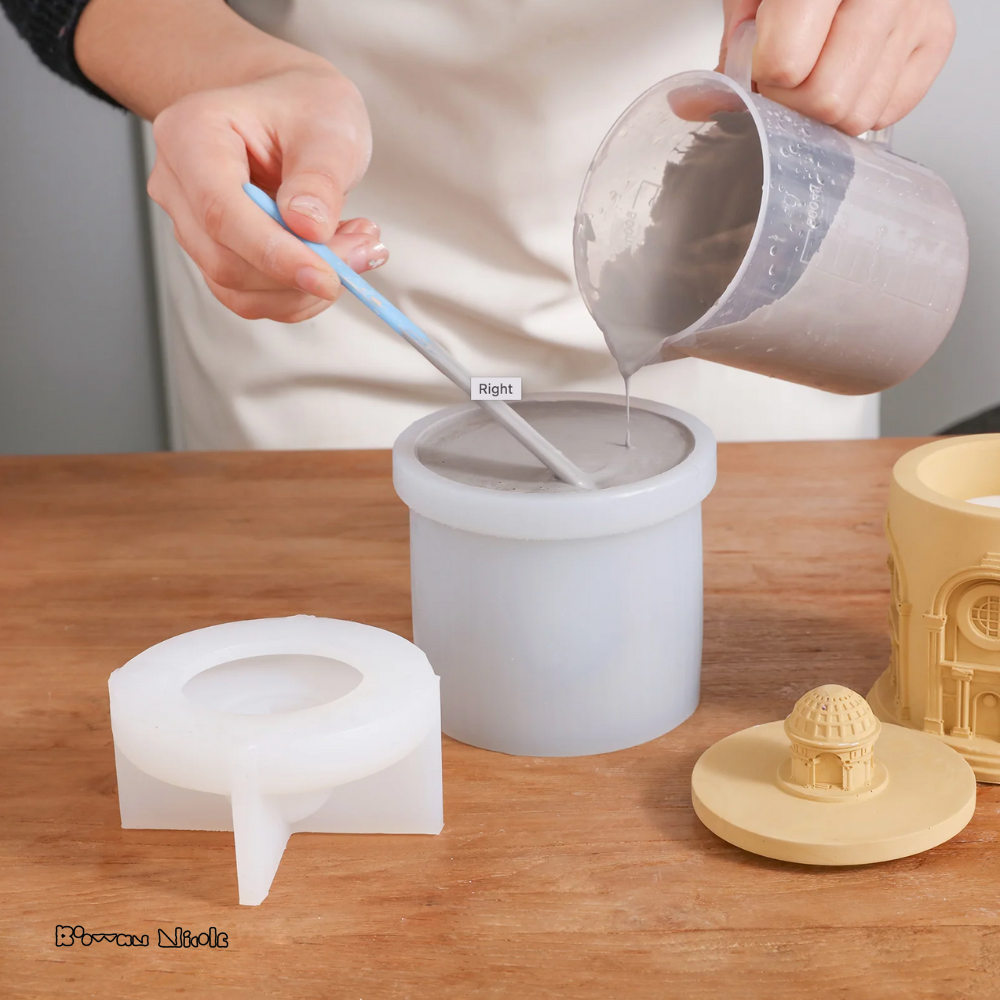 Boowan Nicole: Architectural Style Candle Jar Silicone Mold SH0864