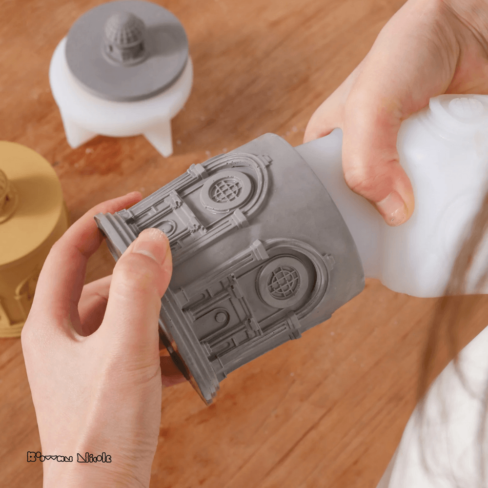 Boowan Nicole: Architectural Style Candle Jar Silicone Mold SH0864 - BohriAli.com