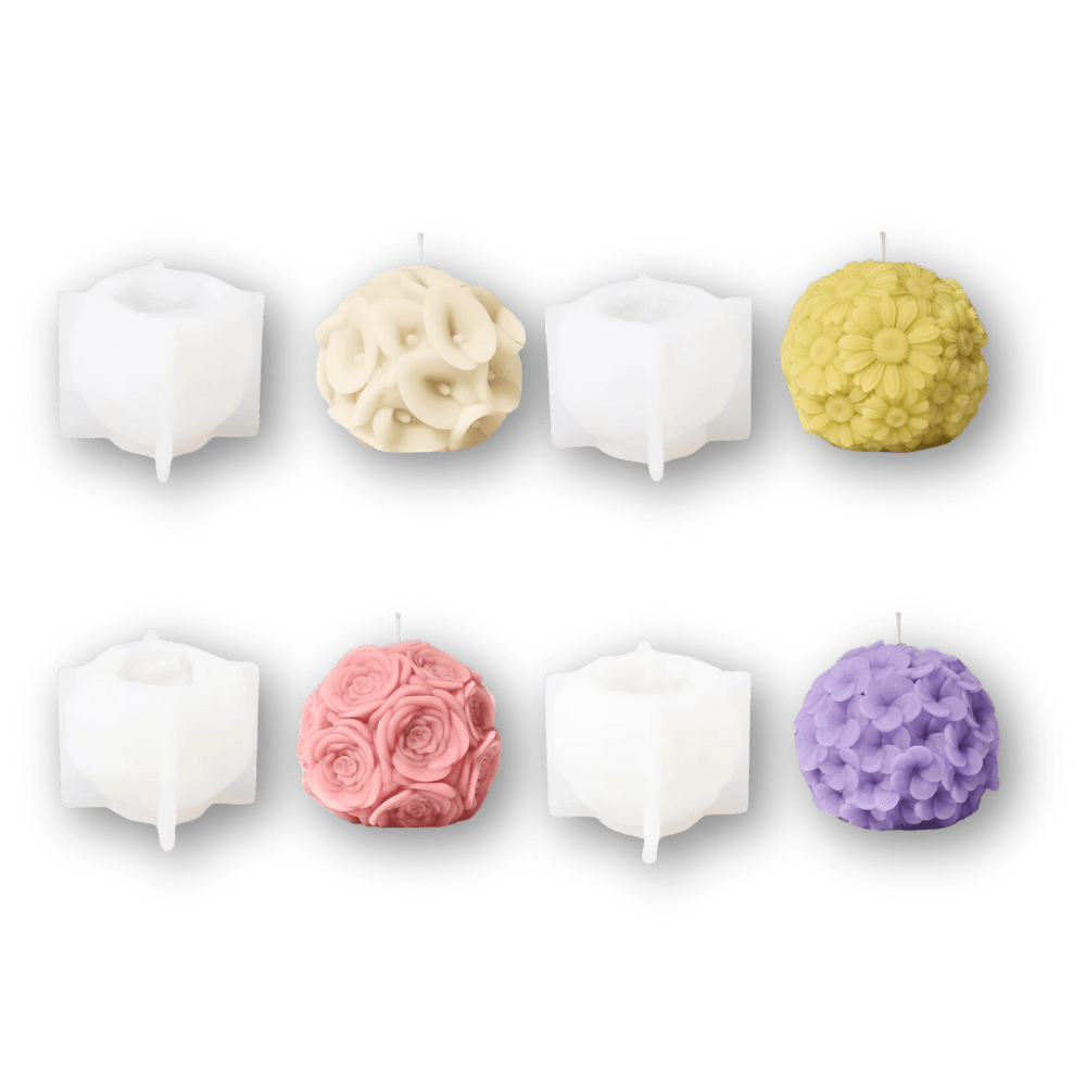 Boowan Nicole: Whispering Floral Orbs Candle Silicone Mould Collection - BohriAli.com