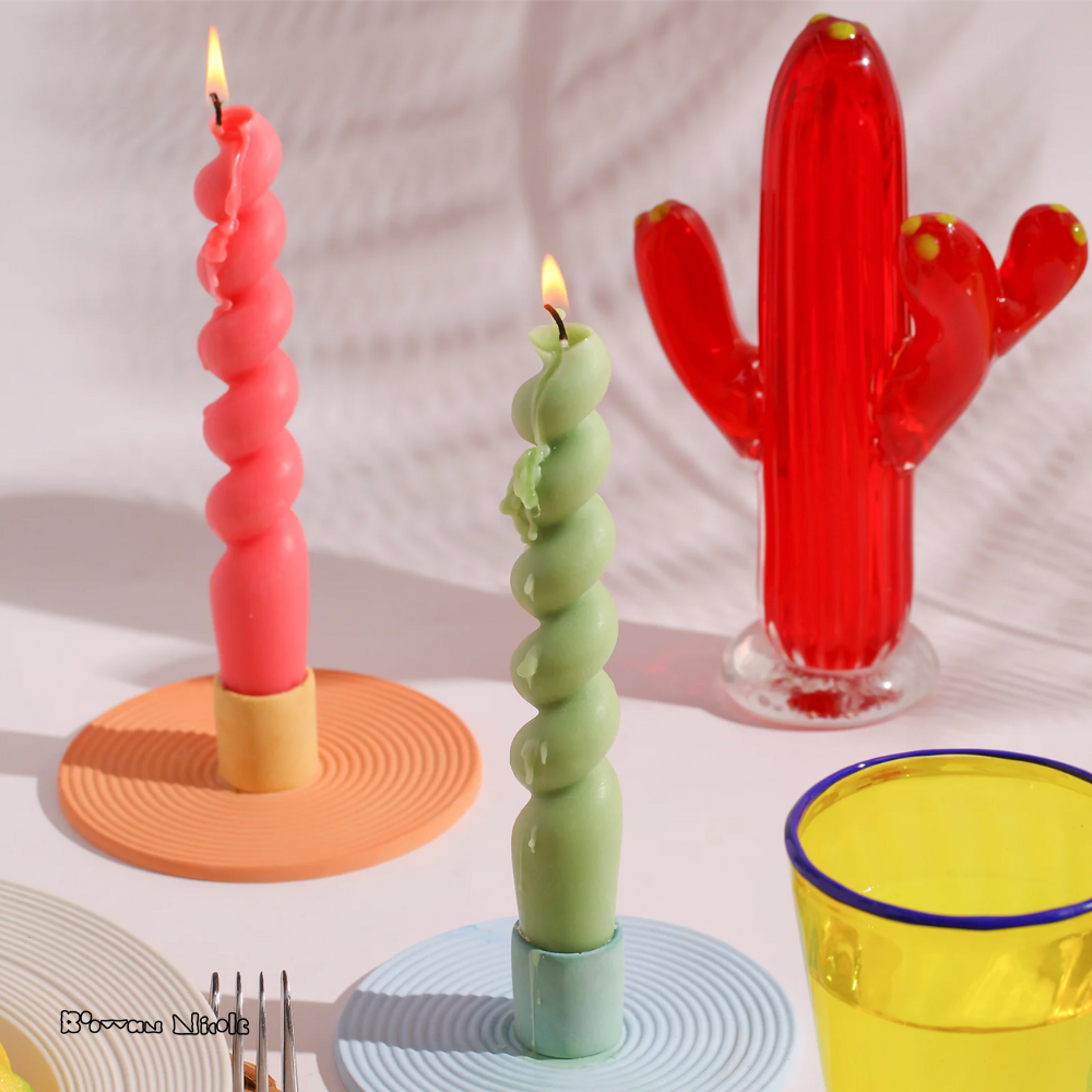 Boowan Nicole: Spiral Taper Candle Silicone Mould (LZ0412)