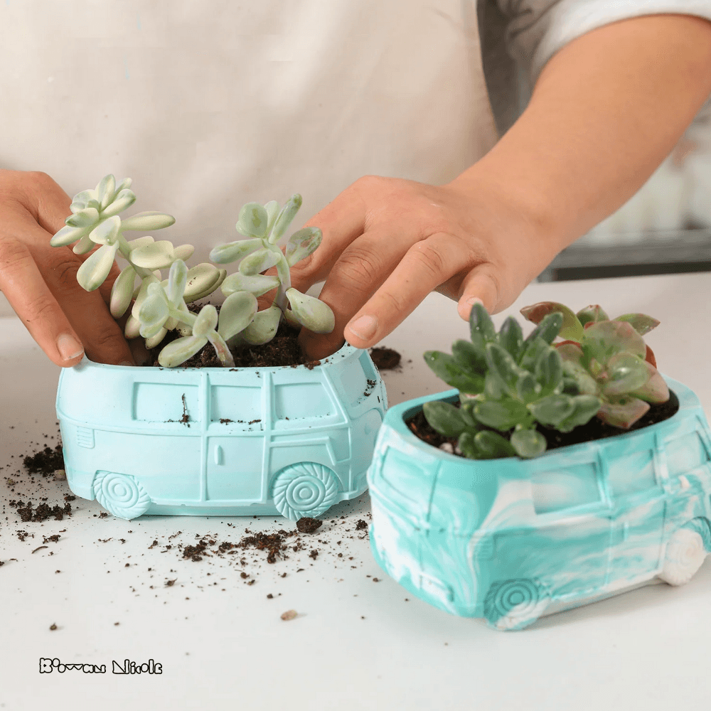 Boowan Nicole: VW Bus Plant Pot Concrete Silicone Mold - BohriAli.com