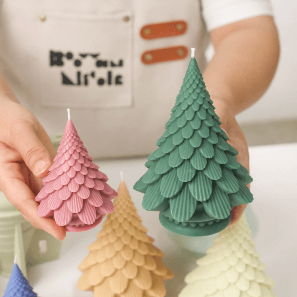 Boowan Nicole: Pinecone Christmas Tree Candle Silicone Mold - BohriAli.com