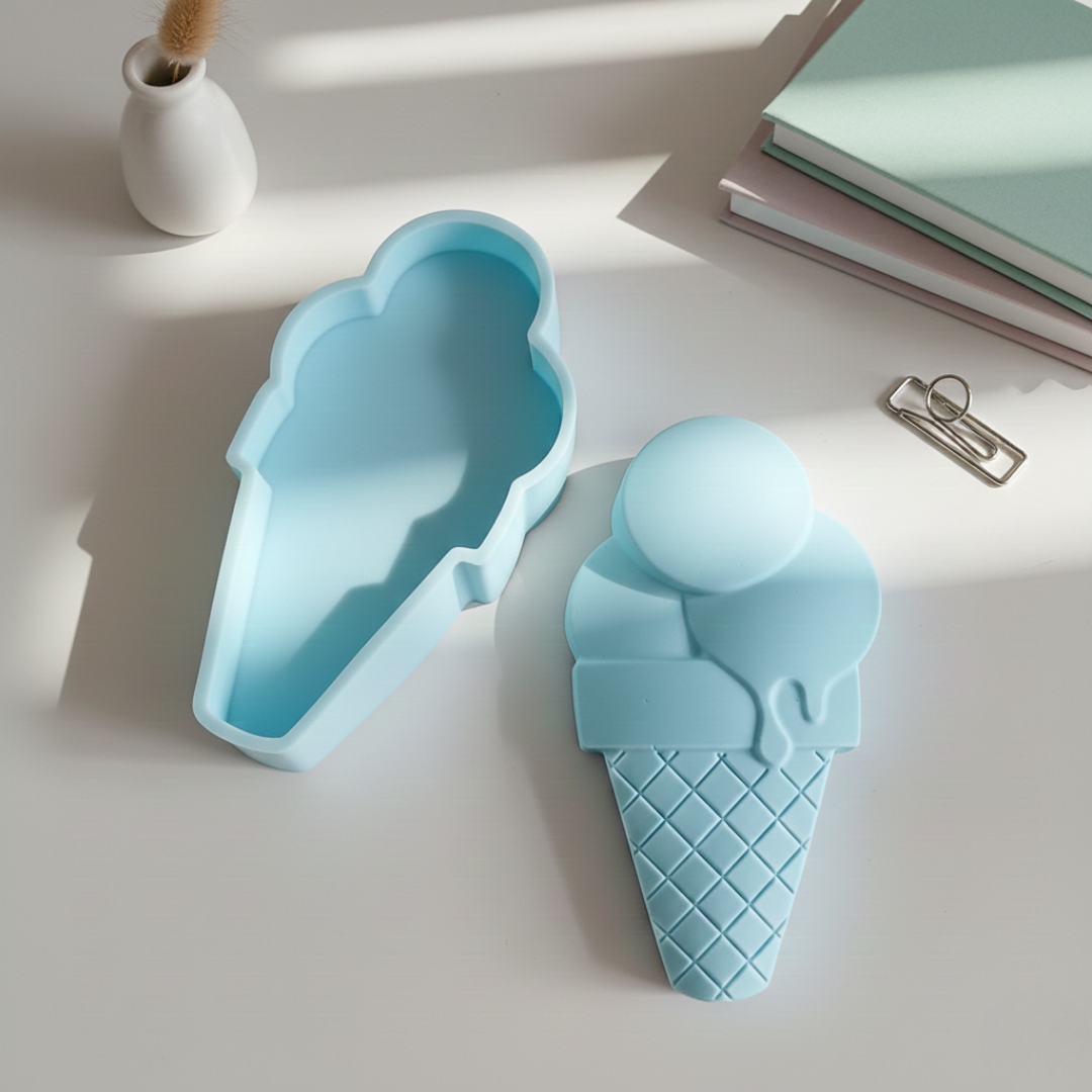 Ice-Cream Jar with Lid Silicone Mould | For Concrete | Jesmonite®️ (Small)