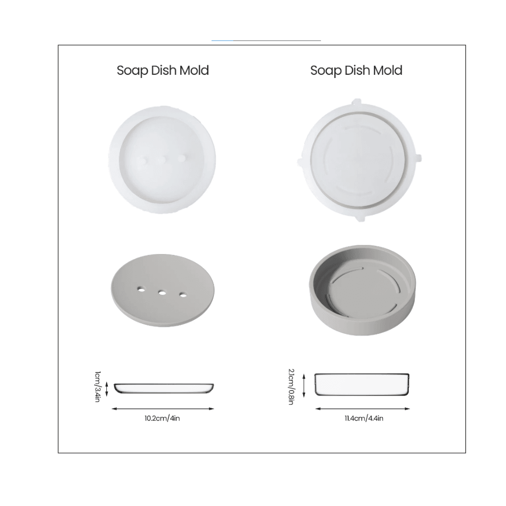 Boowan Nicole: Round Detach & Drain Soap Dish Silicone Mold - BohriAli.com