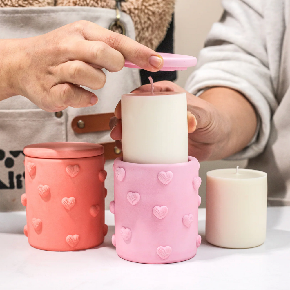 Boowan Nicole: Embrace of Love Heart Candle Jar Silicone Mold (without refill mould)