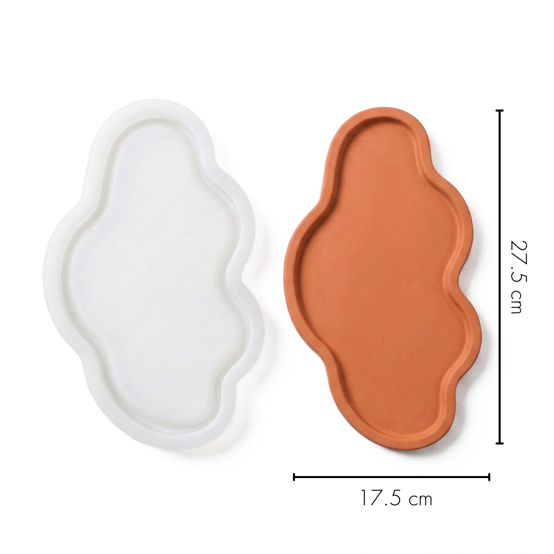 Cloudline Oval Tray Silicone Mould | For Concrete | Jesmonite®️| Resin