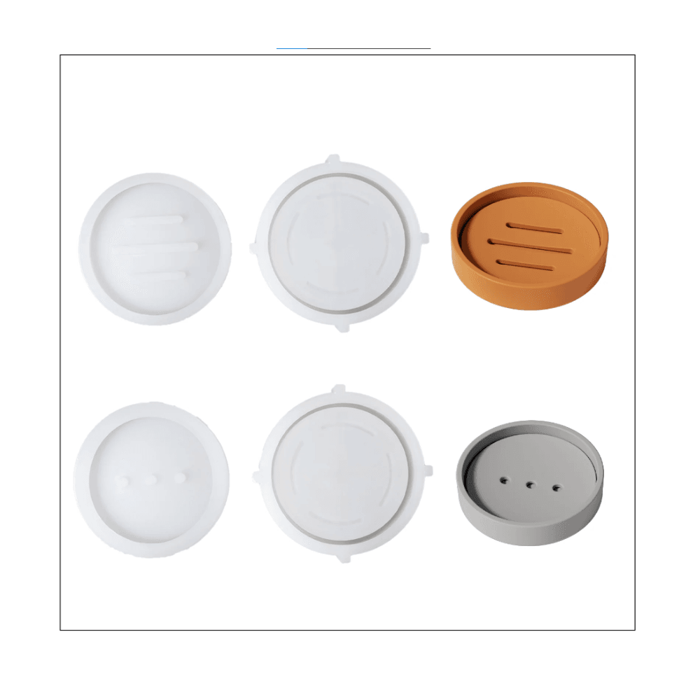 Boowan Nicole: Round Detach & Drain Soap Dish Silicone Mold - BohriAli.com
