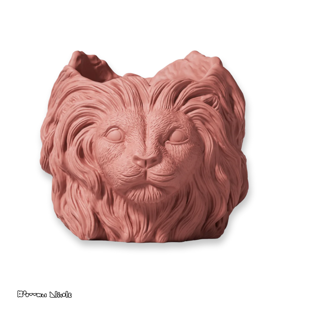 Boowan Nicole: Lion Head Concrete Planter& Vase Pot Silicone Mold