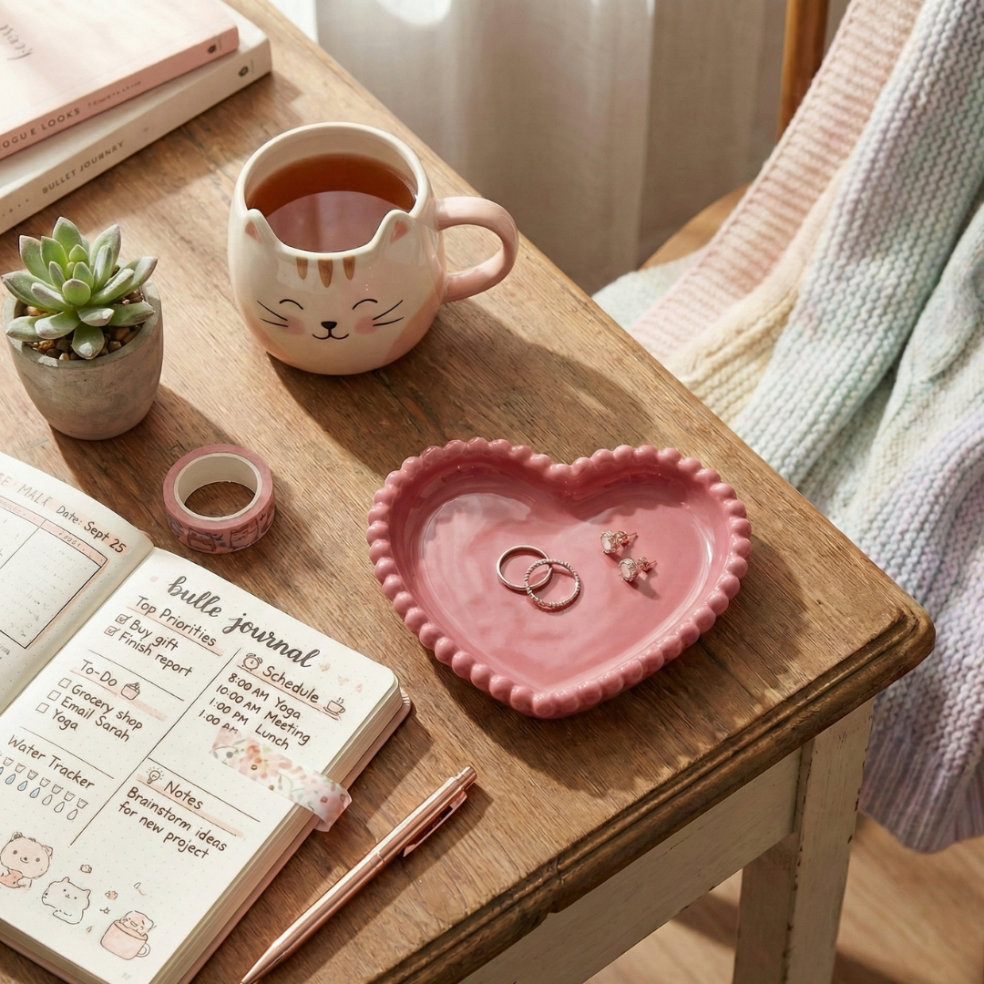 Beaded Heart Trinket Tray Mould | For Concrete | Jesmonite®️| Resin