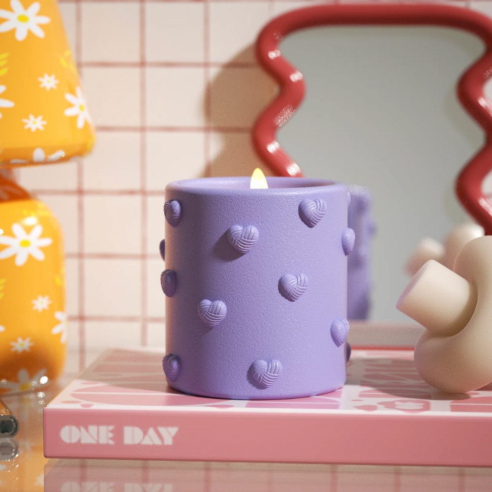 Boowan Nicole: Embrace of Love Heart Candle Jar Silicone Mold (without refill mould)