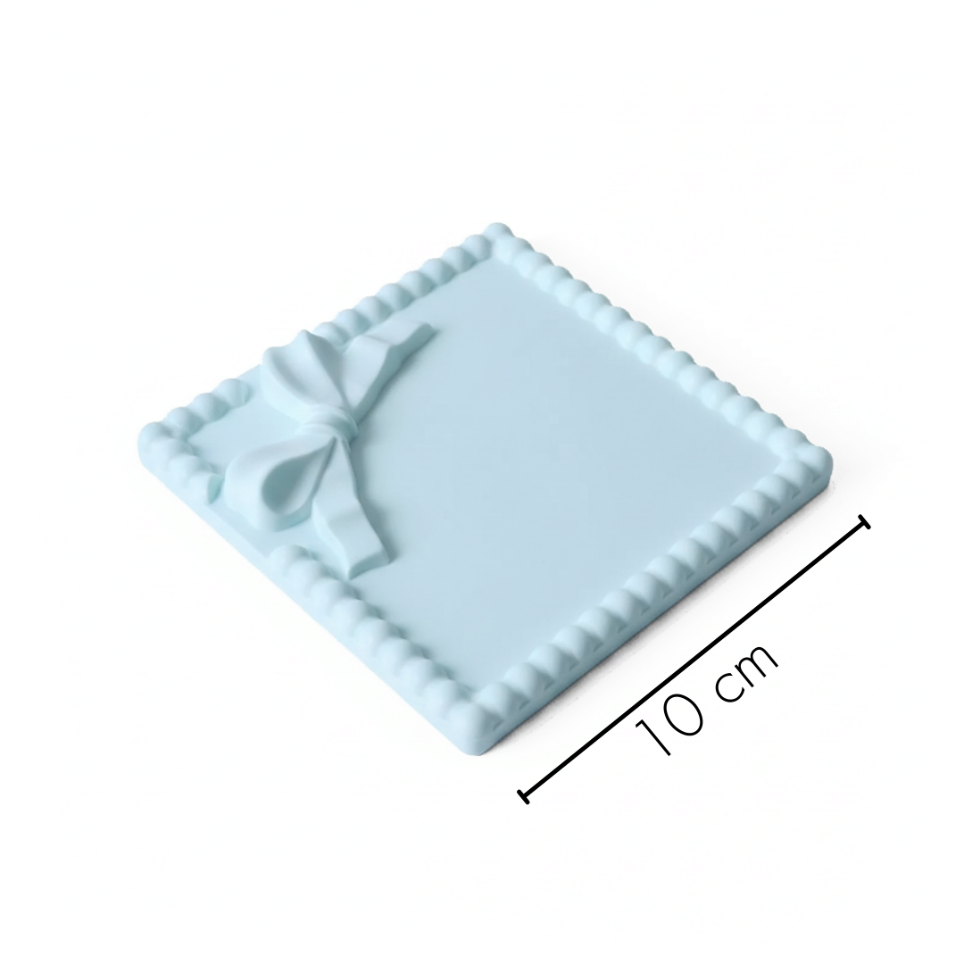 Round \ Square Bow Border Trinket Silicone Mould | For Concrete | Jesmonite®️| Resin