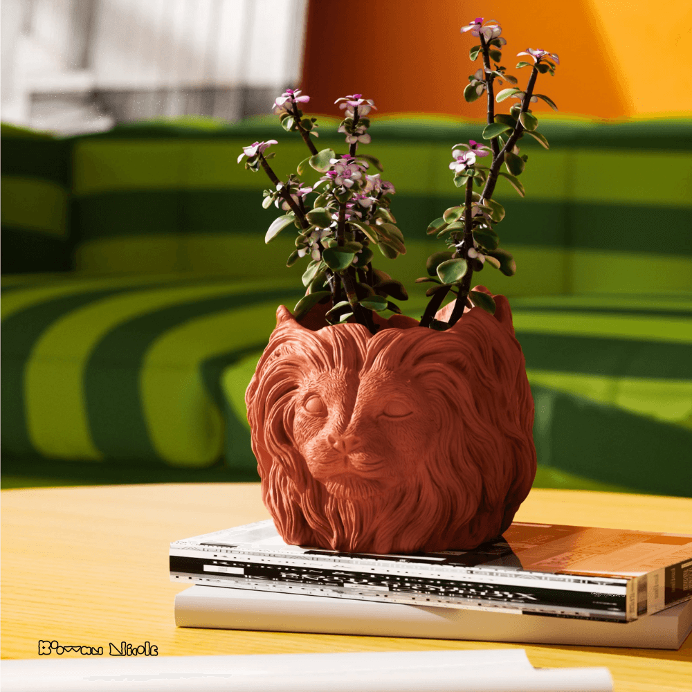 Boowan Nicole: Lion Head Concrete Planter& Vase Pot Silicone Mold - BohriAli.com