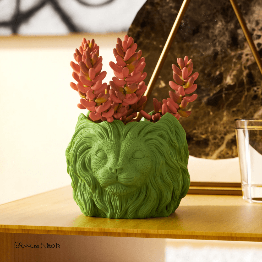 Boowan Nicole: Lion Head Concrete Planter& Vase Pot Silicone Mold - BohriAli.com