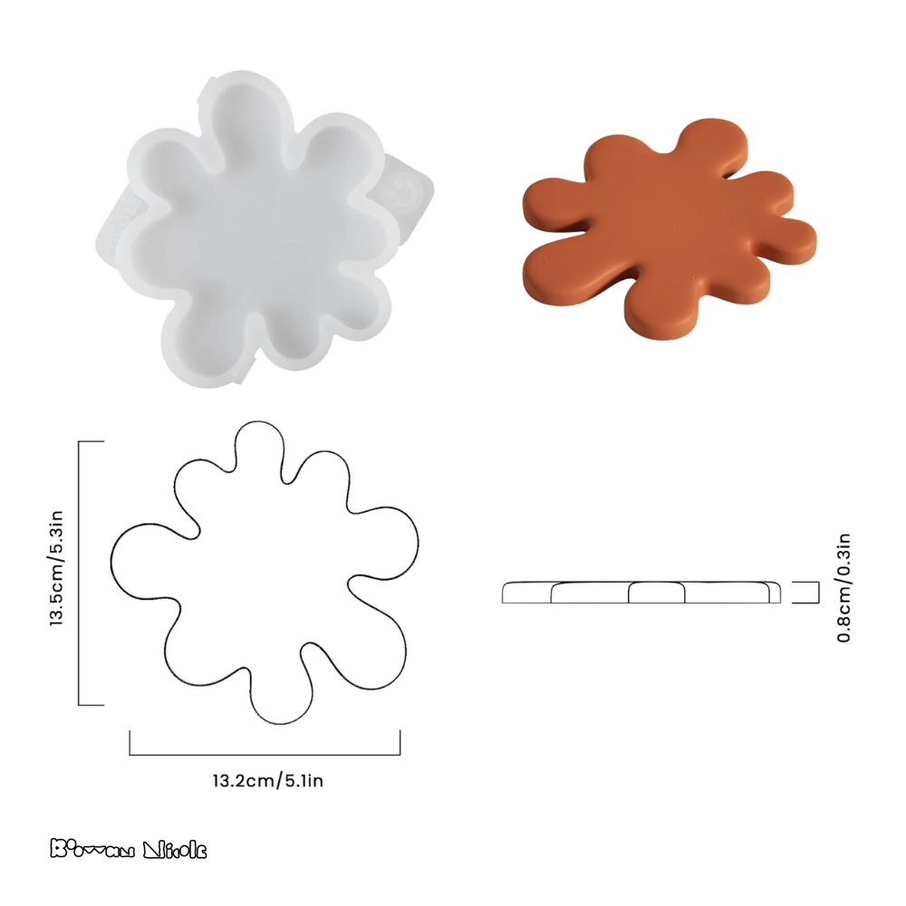 Boowan Nicole: Irregular Taper Candle Holder & Coaster Silicone Mould