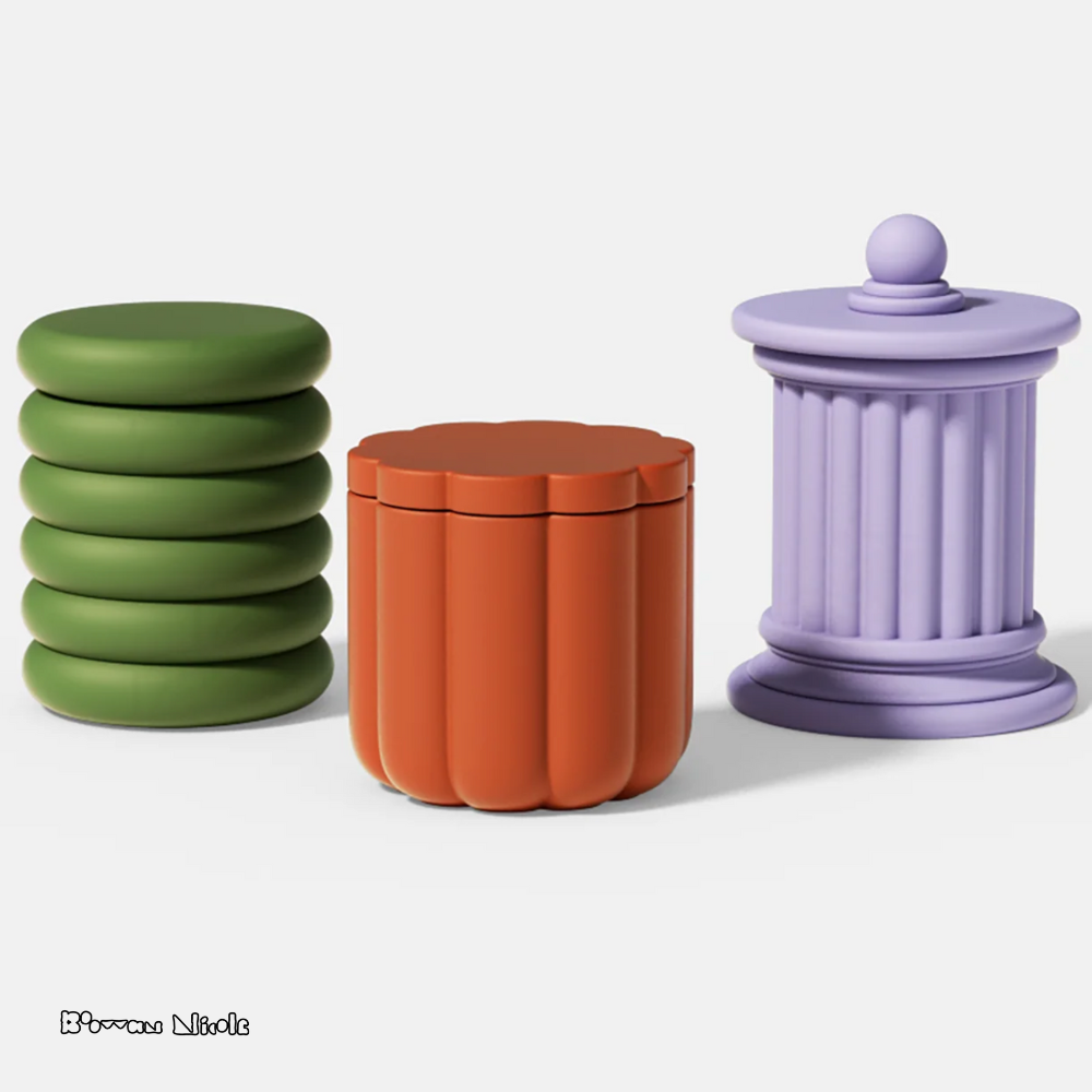 Boowan Nicole: Nicole's Candle Jar with Lid Silicone Mould