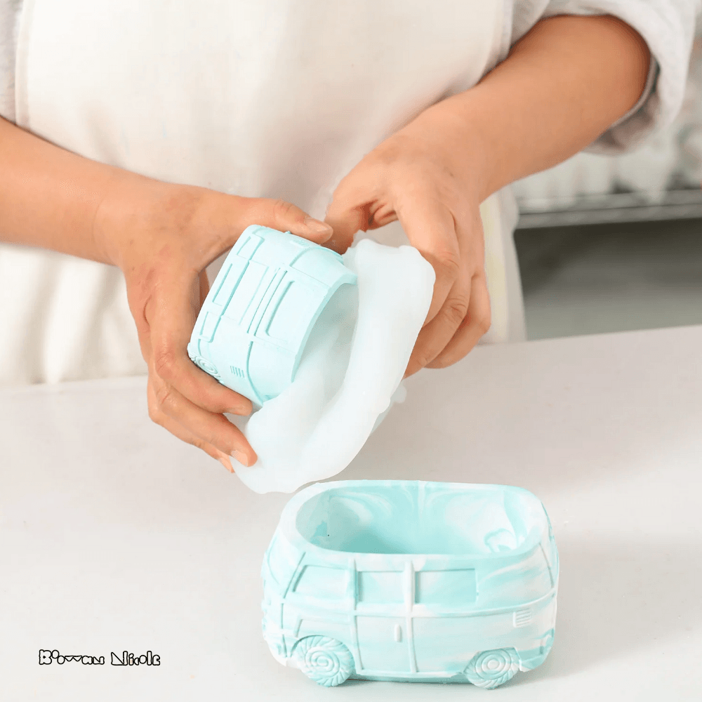 Boowan Nicole: VW Bus Plant Pot Concrete Silicone Mold - BohriAli.com