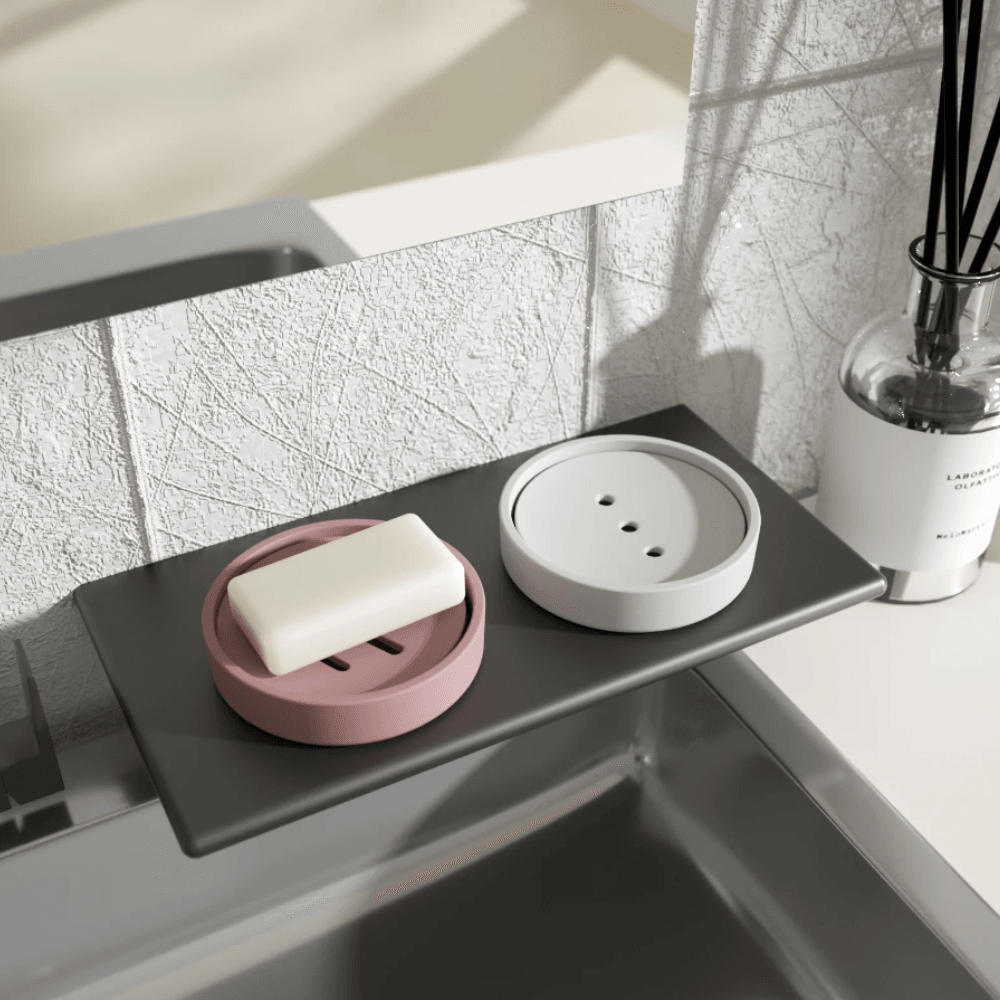 Boowan Nicole: Round Detach & Drain Soap Dish Silicone Mold - BohriAli.com
