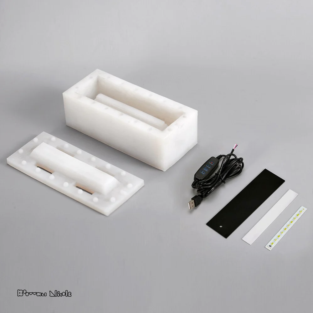 Boowan Nicole: Ladder of Light Concrete Table Lamp Silicone Mould (Mould + Accessories)
