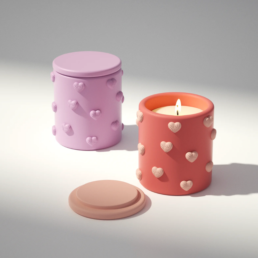 Boowan Nicole: Embrace of Love Heart Candle Jar Silicone Mold (without refill mould)
