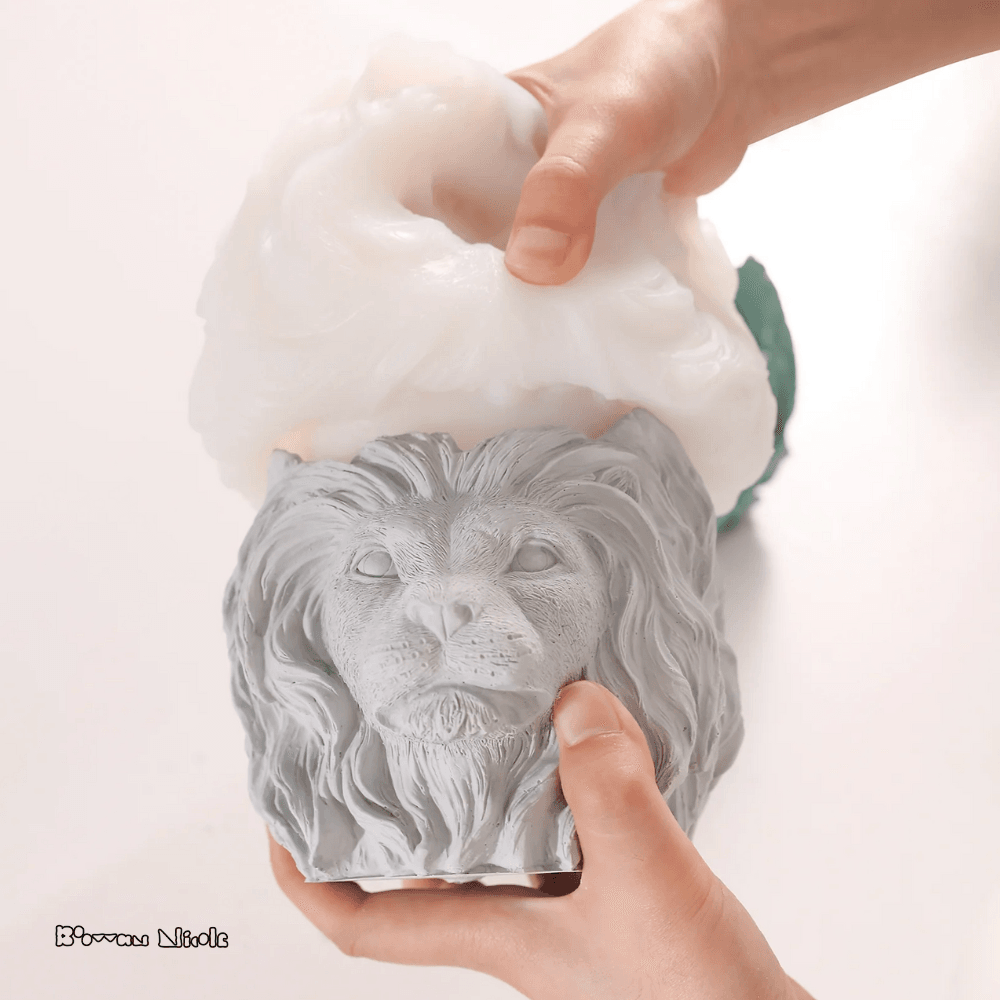 Boowan Nicole: Lion Head Concrete Planter& Vase Pot Silicone Mold - BohriAli.com