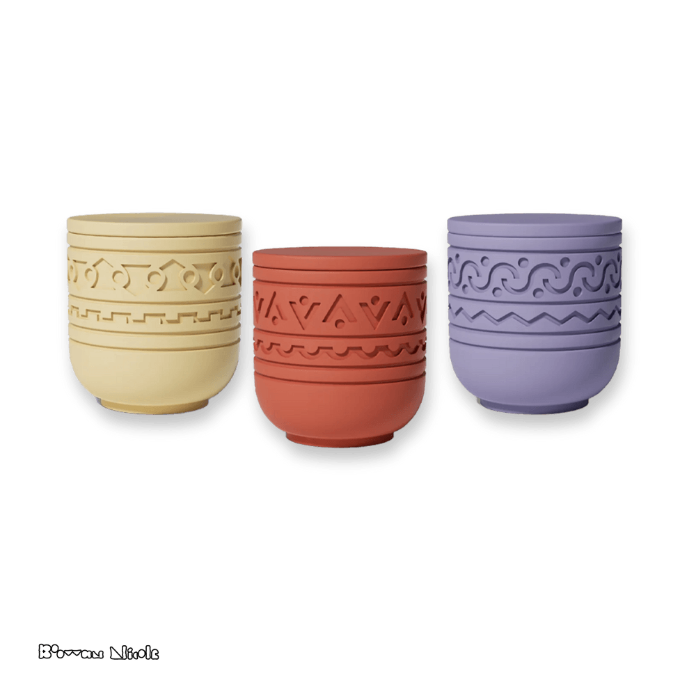 Boowan Nicole: Pattern Candle Jars With Lid Silicone Mould - BohriAli.com