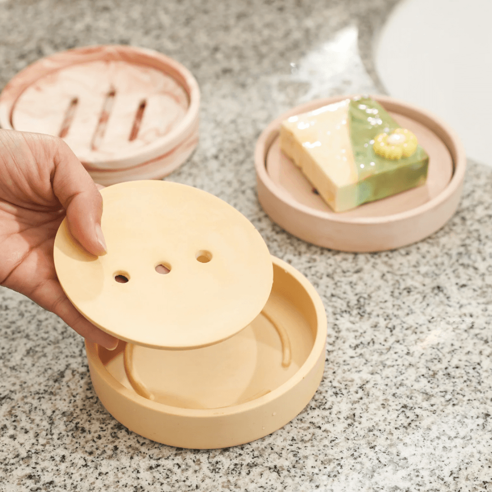 Boowan Nicole: Round Detach & Drain Soap Dish Silicone Mold - BohriAli.com