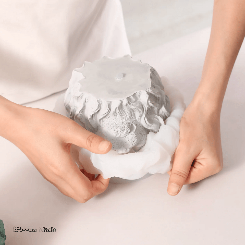 Boowan Nicole: Lion Head Concrete Planter& Vase Pot Silicone Mold - BohriAli.com